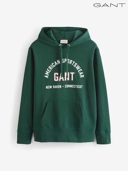 GANT Green Graphic Logo Hoodie (W74311) | £85