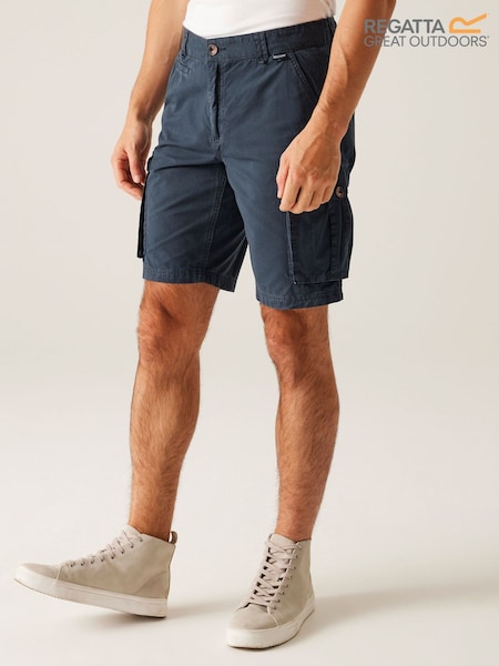Regatta Blue Mens Shorebay Vintage Look Cargo II Shorts (W74355) | £42