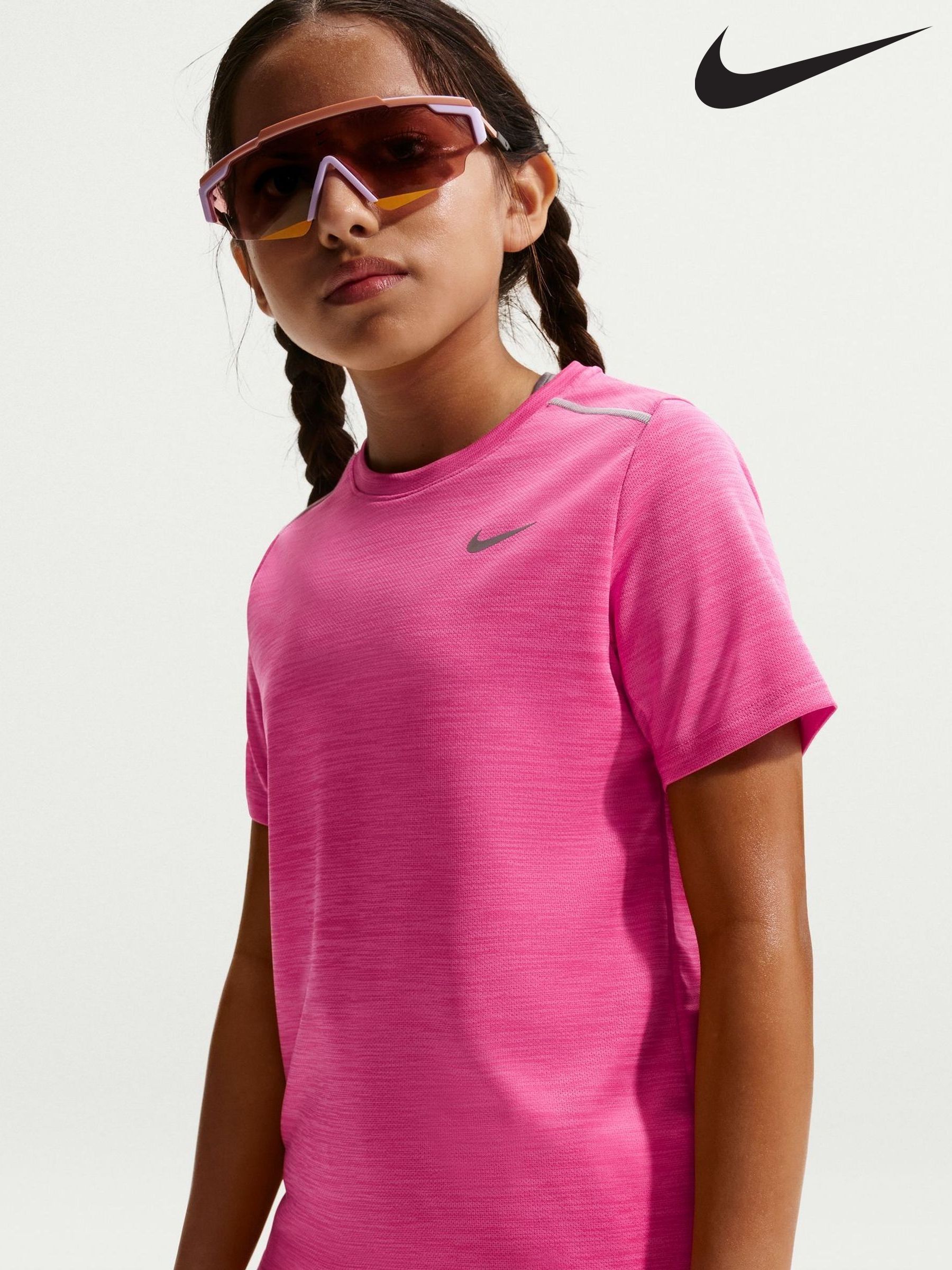 pink nike miler t shirt