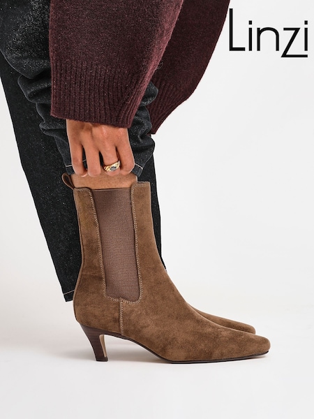 Linzi Natural Ritual Kitten Heeled Chelsea Boots (W74496) | £50