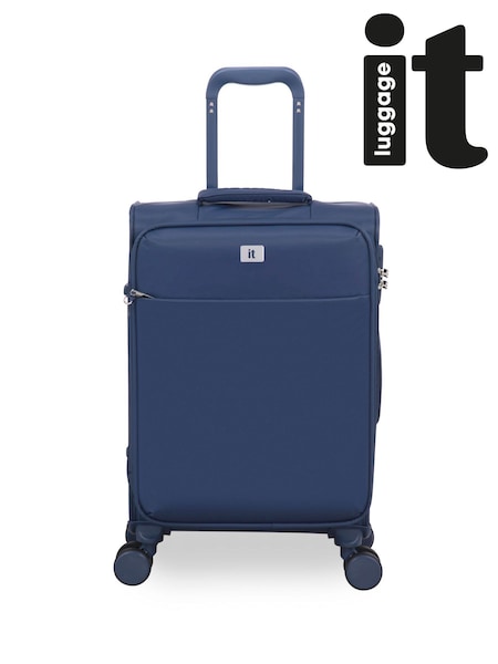 IT Luggage Blue Lustrous Luxe Night Cabin Suitcase (W74550) | £60