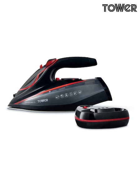 Tower Red/Black Steam Iron with Ceramic Soleplate (W74681) | £60