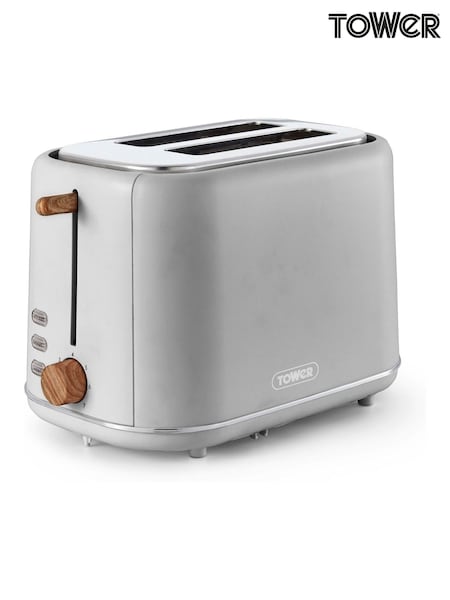 Tower Dove Grey Scandi 2 Slice Toaster (W74683) | £30