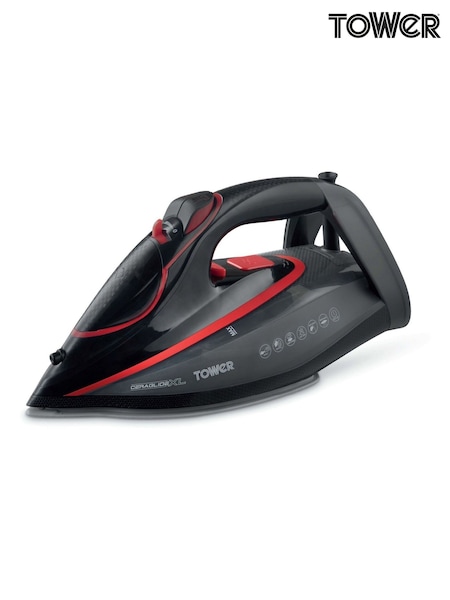 Tower Red/Black Steam Iron with Ceramic Soleplate (W74685) | £50