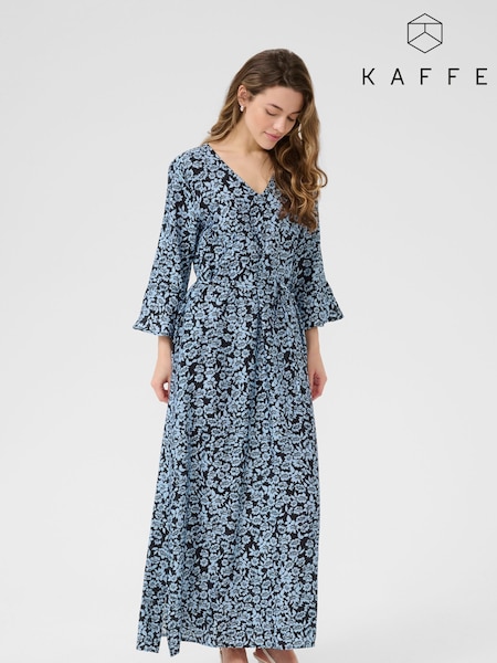 Kaffe Blue KAamanda Floral Print Maxi Dress (W75002) | £80