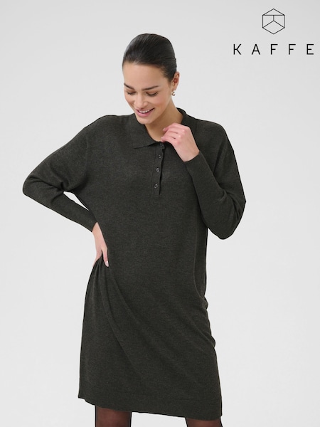 Grey KAlizza Long Sleeve Polo Knit Dress (W75003) | £60