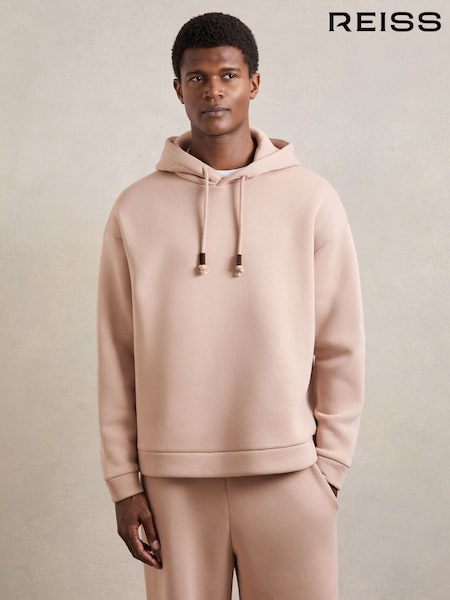 Reiss Pink Silvestro Cotton-Blend Fleece Hoodie (W75079) | £118