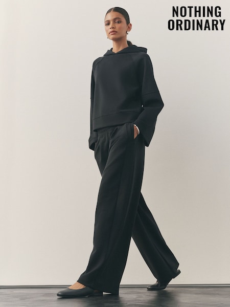 Nothing Ordinary Black Luxe Wide Leg PT-Trousers (W75114) | £79