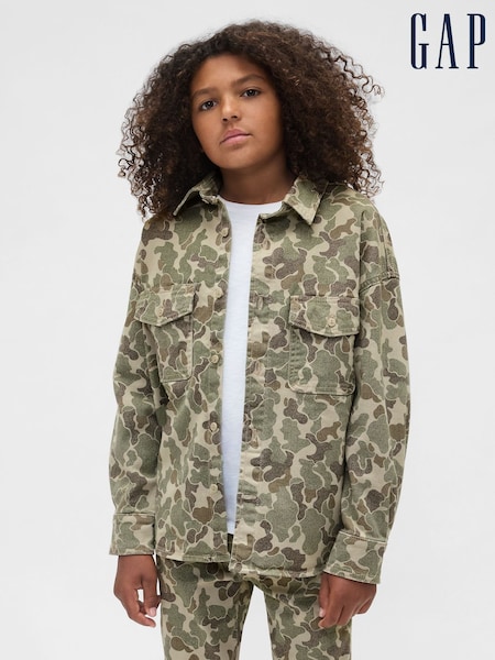 Gap Green Relaxed Camo Denim Shirt (4-13yrs) (4-13yrs) (W75205) | £30