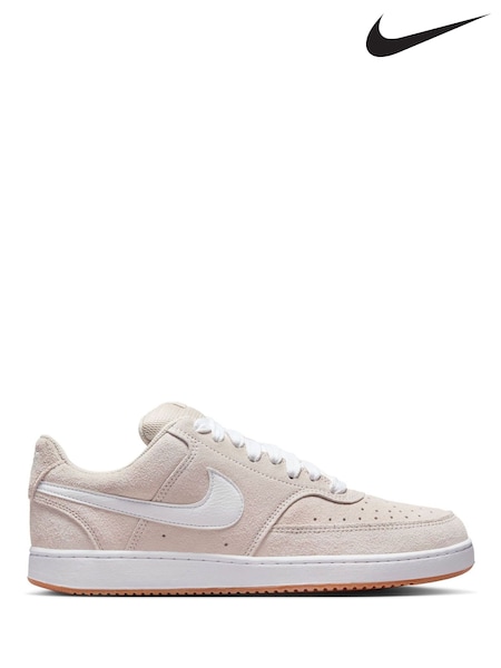 Nike Brown/White Court Vision Low Fat Laced Trainers (W75455) | £75