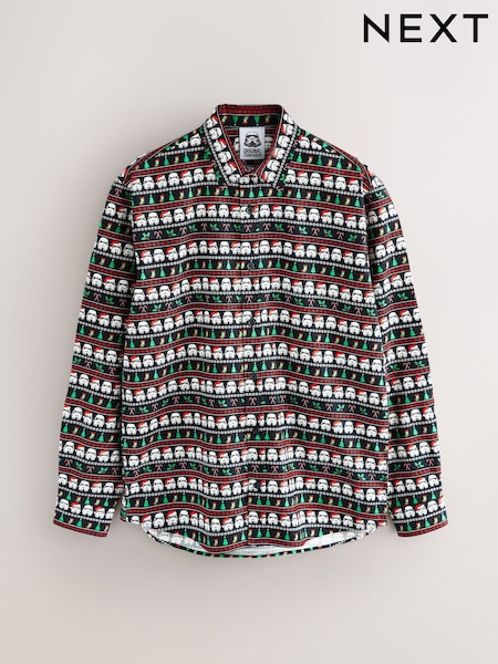 Black Stormtrooper Christmas Printed Long Sleeve Shirt (W75733) | £40