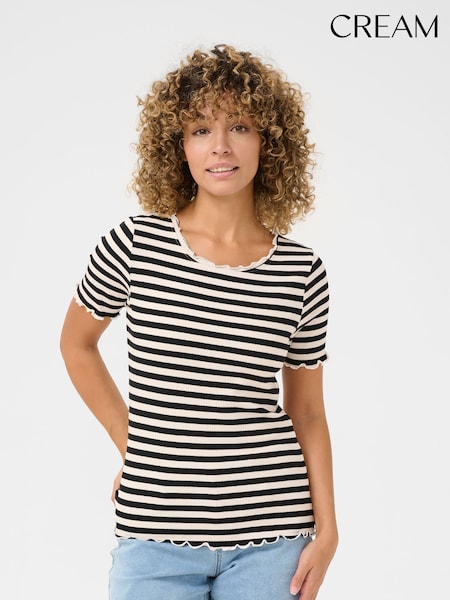 Cream CRRibba Stripe Black T-Shirt (W75743) | £35