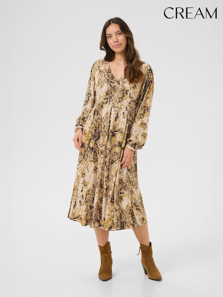 Cream CRAyda Long Sleeve Midi Black Dress (W75745) | £90