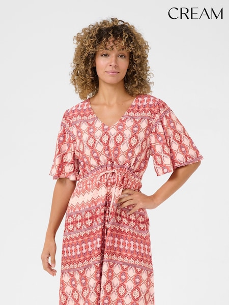 Cream Red CRTiah V-Neck Short Sleeve Dress (W75749) | £65