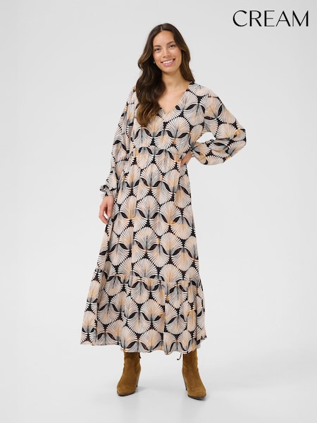 Cream CRTiah V-Neck Maxi Black Dress (W75752) | £90