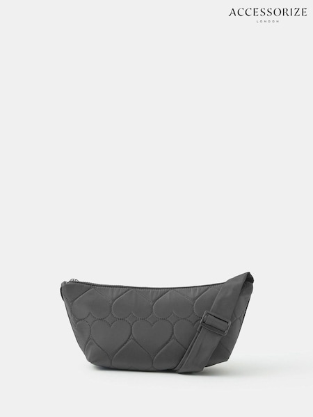 Accessorize Black Heart Quilted Sling Cross-Body Bag (W76072) | £25