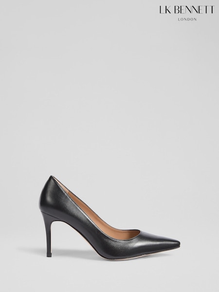LK Bennett Black Floret New Leather Pointed Courts (W76100) | £199