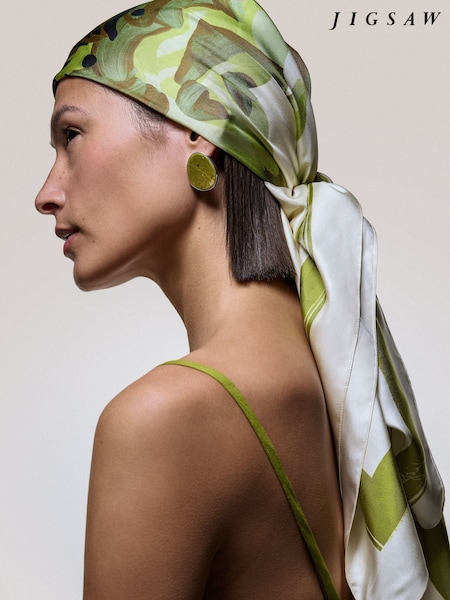 Jigsaw Green Jasper Disc Earrings (W76405) | £55
