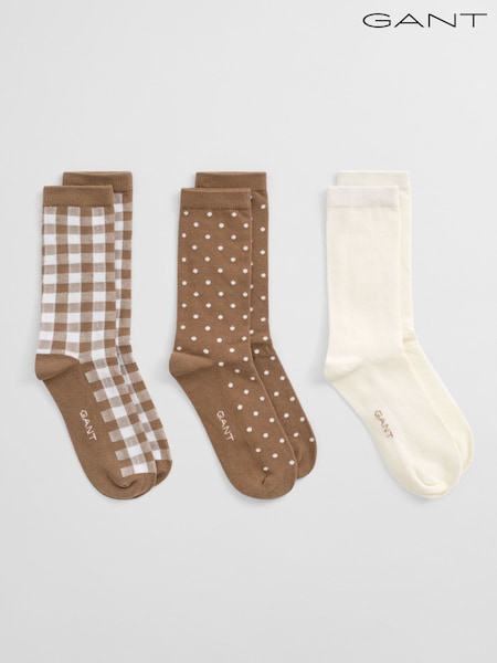 GANT Green Polka Dot and Gingham Check Pattern Socks 3 Pack (W76427) | £20
