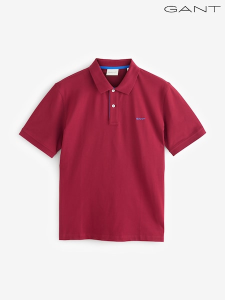 GANT Red Contrast Collar Polo Shirt (W76439) | £90