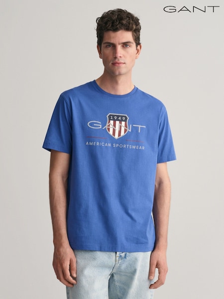 GANT Blue Shield Logo Cotton T-Shirt (W76440) | £50
