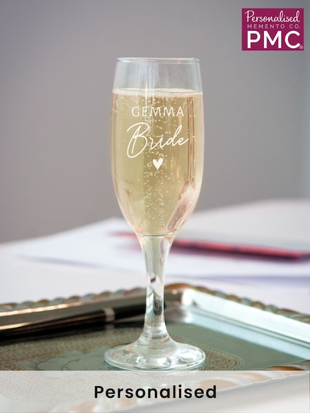 Personalised Bride Flute Glass by PMC (W76682) | £12