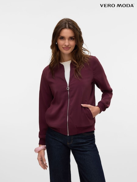 VERO MODA Red Lightweight Bomber Jacket (W76683) | £35