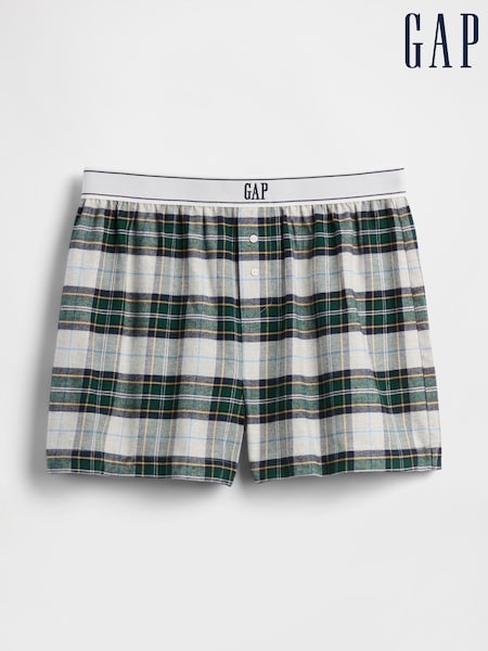 Gap Green Logo Flannel Boxer Shorts (W76713) | £15