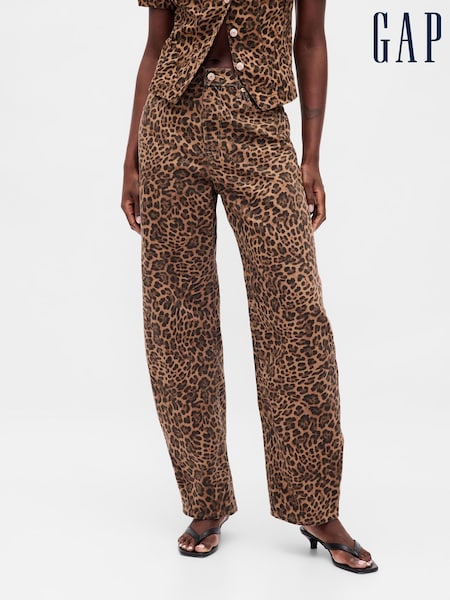 Gap Brown High Waisted Barrel Jeans (W76720) | £65