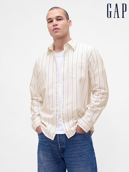 Gap Cream Stripe Oxford Shirt (W76723) | £40