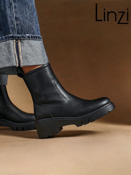Linzi Black Limited Wedge Ankle Boots (W76787) | £48