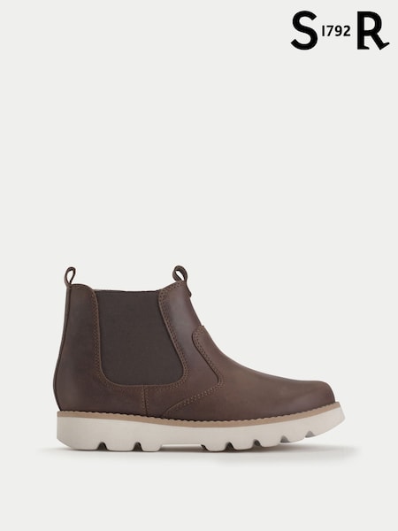 Start-Rite Carnaby Chunky Soled Zip-Up Chelsea Inspired Brown Boots (W76869) | £54 - £56