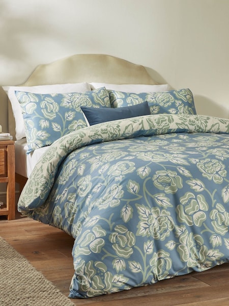 Duvet Day French Blue Camellia Printed Soft Touch Duvet Set (W77000) | £14 - £21