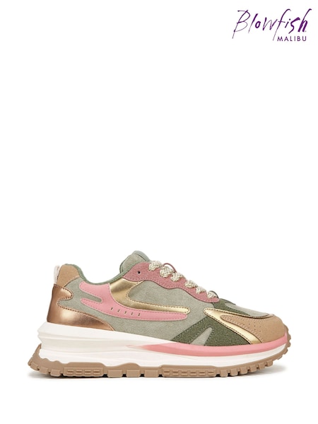 Blowfish Malibu Regular Fit Green Leo Lace-Up Trainers (W77122) | £55