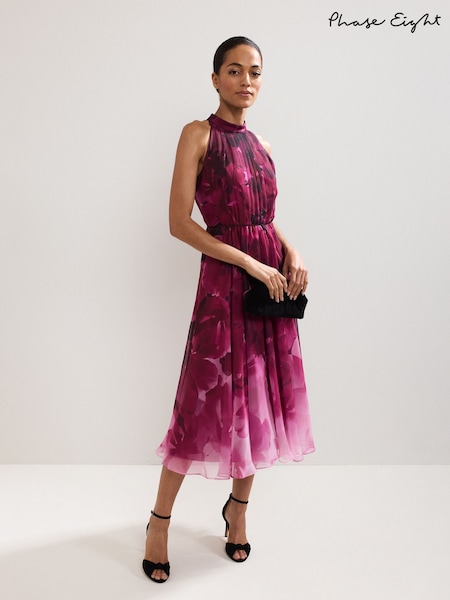 Phase Eight Purple Bethany Floral Print Dress (W77234) | £159