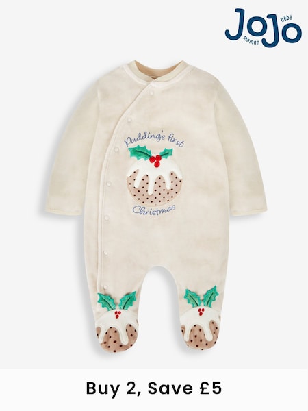 JoJo Maman Bébé Stone Pudding Appliqué All-in-One (W77283) | £23