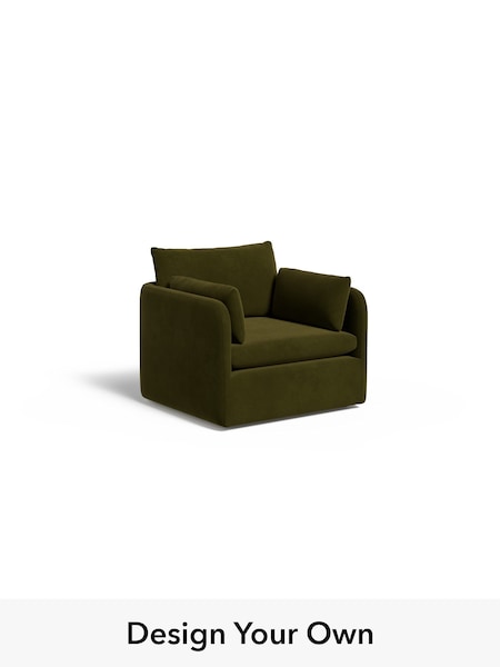 Matt Velvet Easy Clean/Deep Olive Green Jackson By Made (W77440) | £999