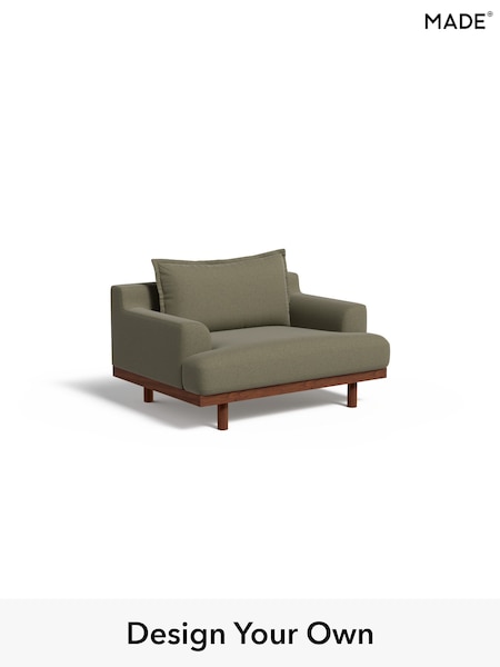 Textured Slub Weave/Soft Olive Green Turin By Made (W77485) | £850