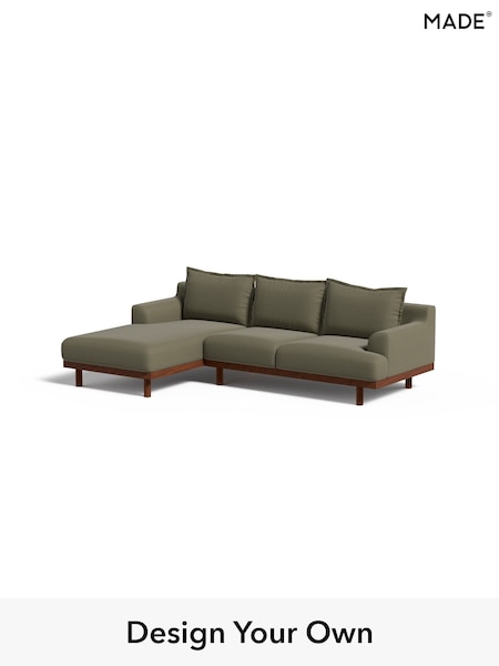 Textured Slub Weave/Soft Olive Green Turin By Made (W77485) | £2,099