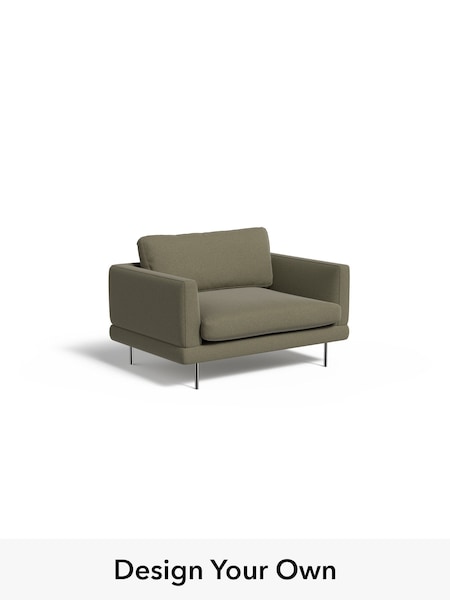 Textured Slub Weave/Soft Olive Green Lugani By Made (W77490) | £1,025
