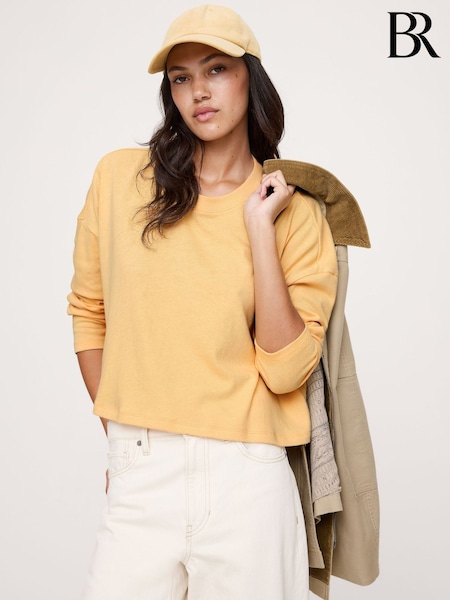 Banana Republic Yellow Oversized Cotton Cropped T-Shirt (W77964) | £30