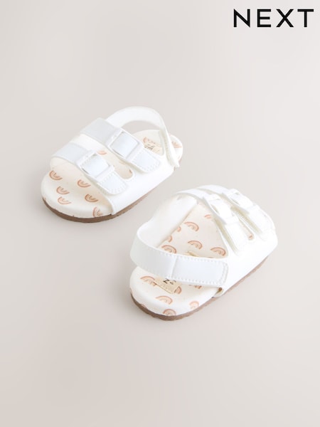 White Touch and Fasten Baby Sandals (0-24mths) (W78051) | £10