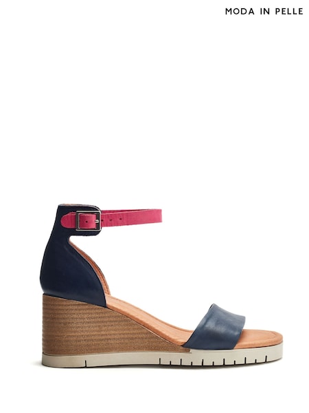 Moda in Pelle Blue Karia Two Part Wedge Sandals (W78130) | £109