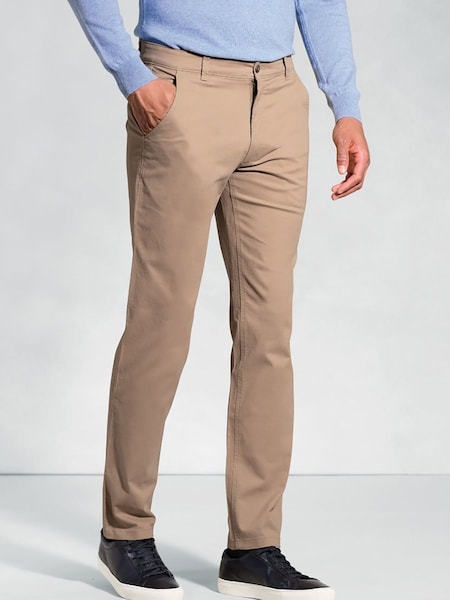 Brook Taverner Natural Stretch Cotton Chinos (W78153) | £0