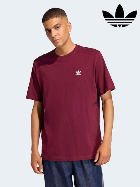 adidas Originals Maroon Red Essential Loose Short Sleeves T-Shirt (W78192) | £23