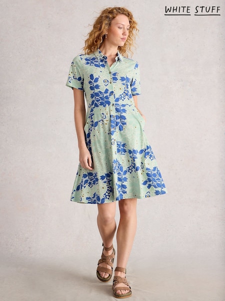 White Stuff Blue Ria Jersey Shirt Dress (W78286) | £59