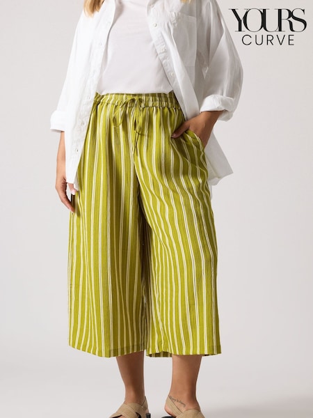 Yours Curve Green Woven Midaxi Culottes (W78369) | £27