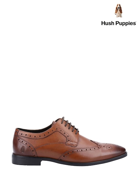 Hush Puppies Elliot Brogue Brown Shoes (W78404) | £0
