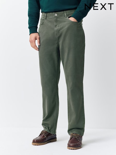 Khaki Green 5 Pocket Trousers (W78502) | £28