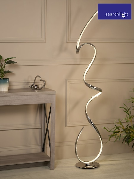 Searchlight Chrome and Clear Ribbon LED Floor Lamp (W78529) | £395